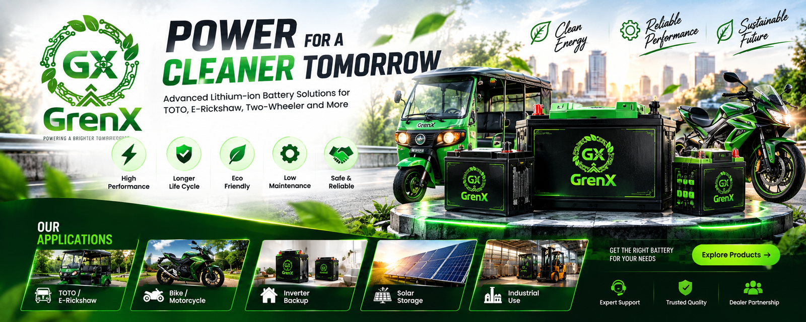 Green X Banner